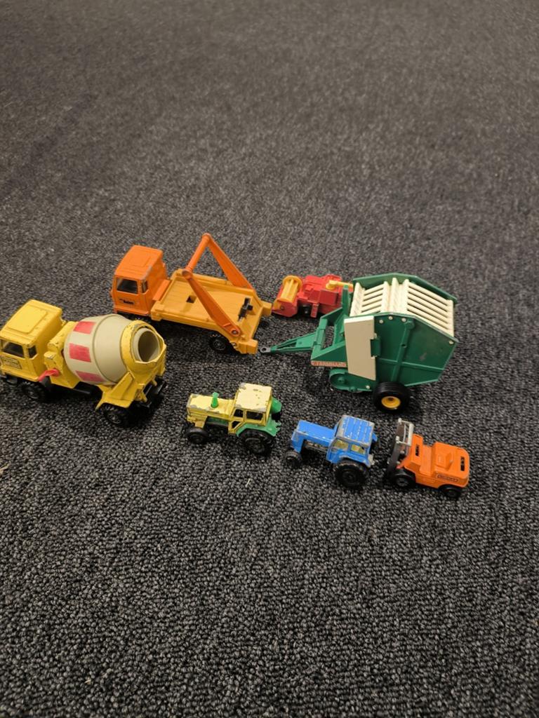 6 vintage werk- en landbouwvoertuigen uit de jaren '70, Ophalen of Verzenden