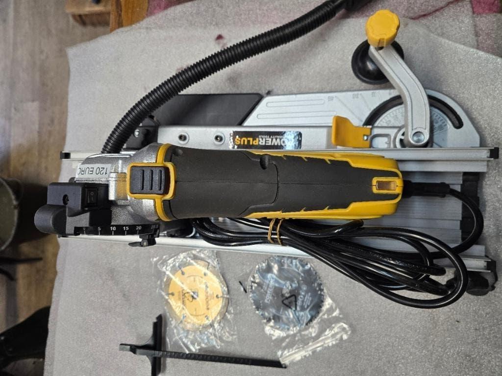 cirkelzaag mini 600W 89mm + verstekbak, Doe-het-zelf en Bouw, Ophalen, Cirkelzaag, 70 mm of meer, Nieuw