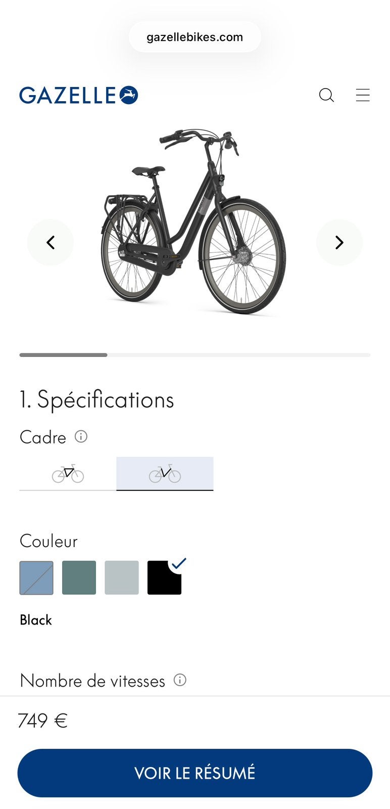 Meisjesfiets / Damesfiets Gazelle Esprit <ZGAN>, Vitesses, Frein à tambour, 26 pouces ou plus, Comme neuf