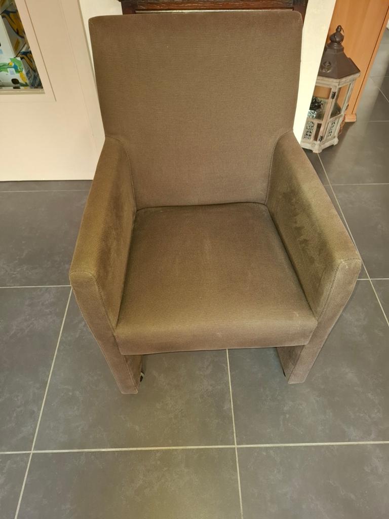 6 bruine kuipzetels op wieltjes, Huis en Inrichting, Stoelen, Ophalen
