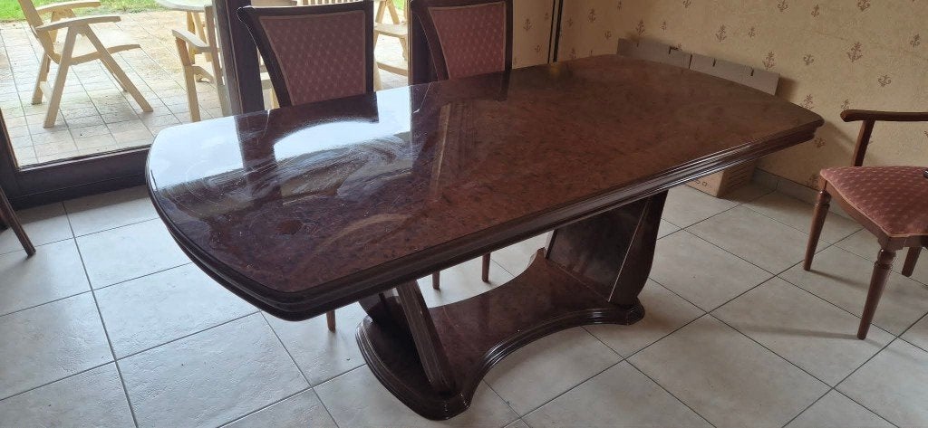Grande Table + 5 chaises vintage, Maison & Meubles, Tables | Tables à manger, Utilisé, Rectangulaire, Enlèvement
