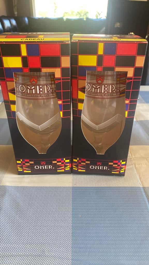 2 omer glazen, Verzamelen, Glas en Drinkglazen, Ophalen, Nieuw