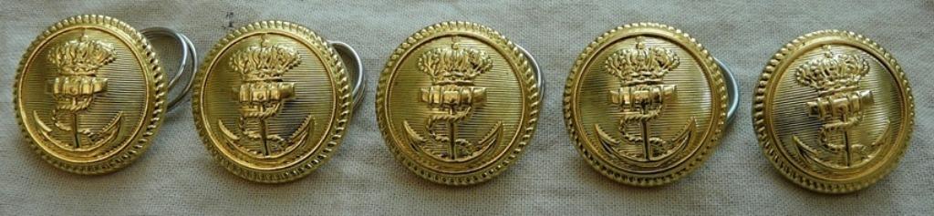 Knopen Lot Uniform Tropen, Goudkleurig KM, 24mm, 5 stuks.(5), Verzamelen, Ophalen of Verzenden, Marine, Overige typen