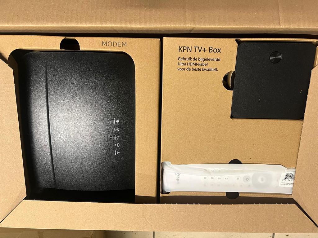 Decoder kpn plug en play nieuw met afstandsbediening, Ophalen, Zo goed als nieuw, Decoder