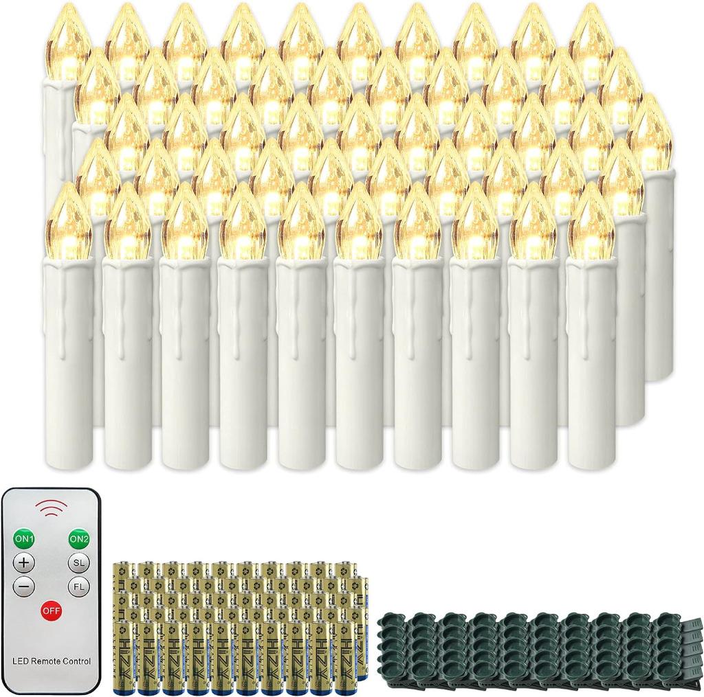 50 x Draadloze LED Kerst Kaarsen WW. Incl. Batt. Waterproof., Verzenden, Nieuw