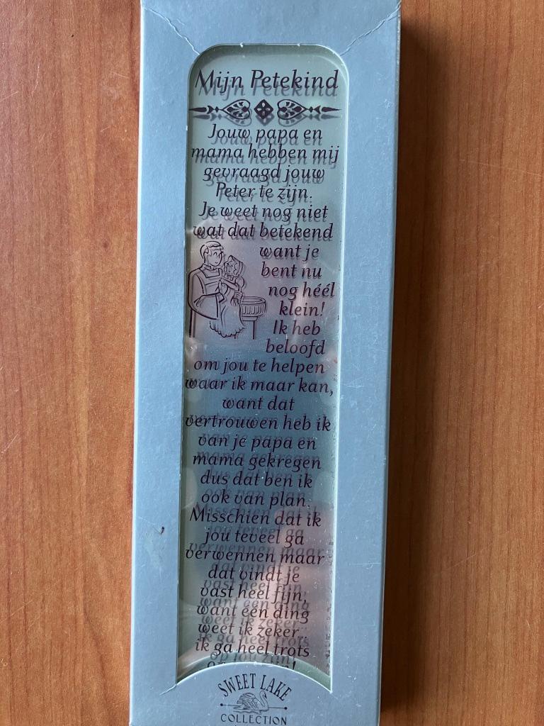 Spreuk op spiegel " Mijn Petekind ", Ophalen, Nieuw