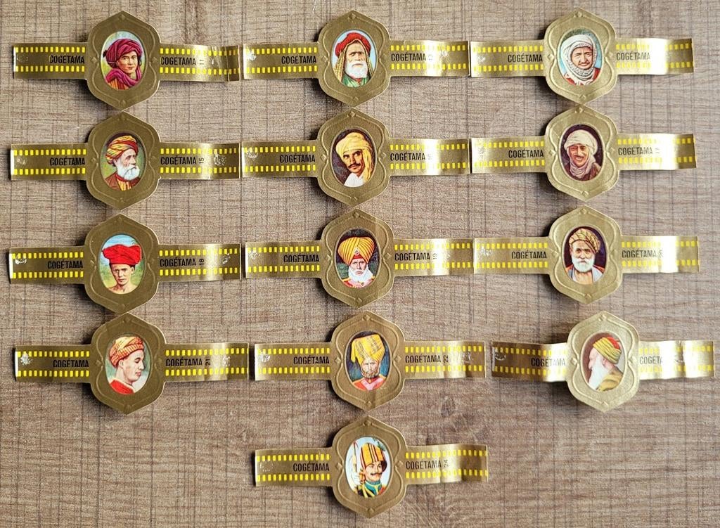 13 oude sigarenbandjes: Tulbanden, Ophalen of Verzenden, Gebruikt, Sigarenbandjes