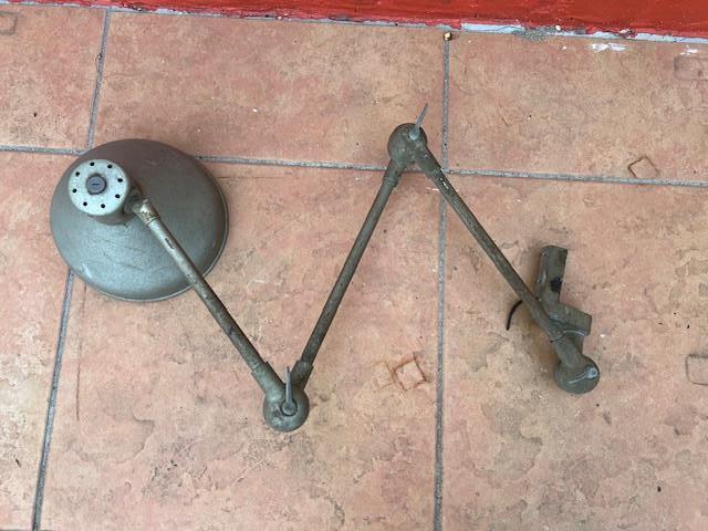Industriële Franse lamp van op een werktuigmachine, Antiek en Kunst, Ophalen