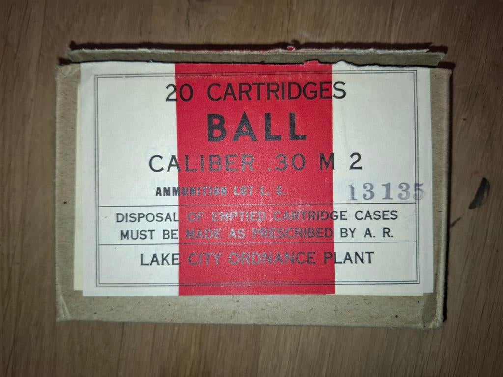 Originele WWII Munitiedozen (.30 M2 Ball – Lake City Ordnanc, Ophalen of Verzenden