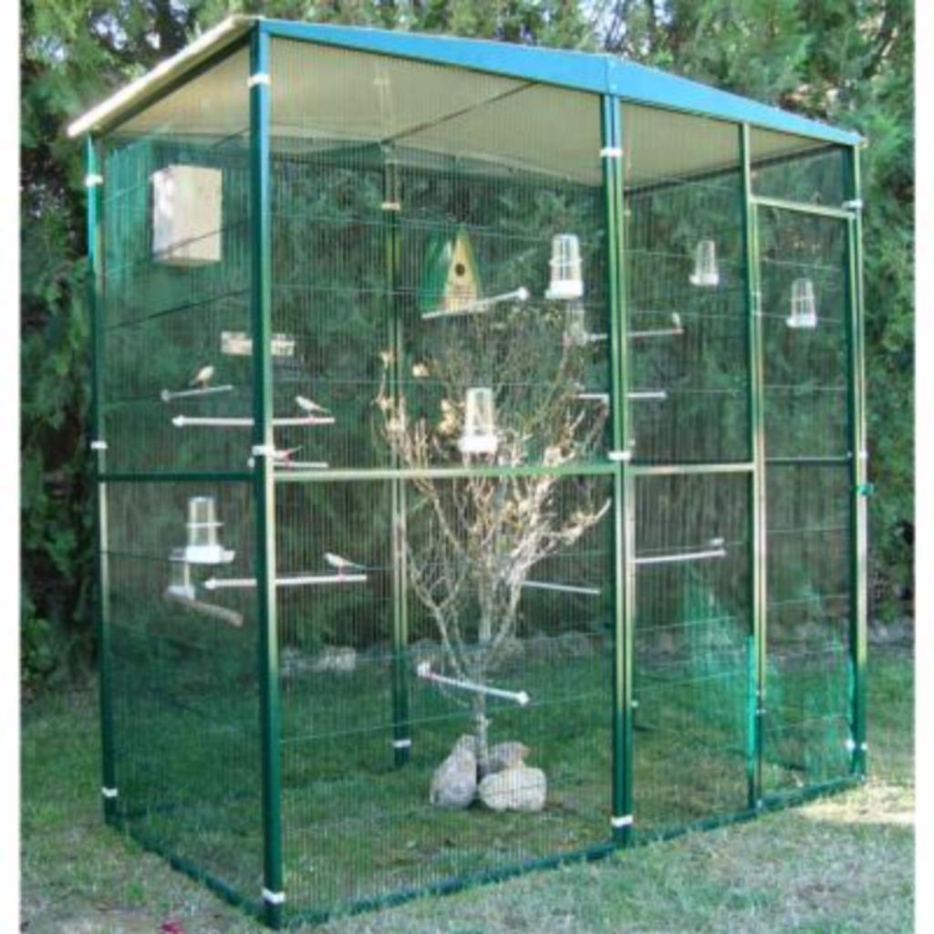 Volière 2x1x2 m + toit perruche calopsitte canari cage XXL, Enlèvement ou Envoi, Neuf, Métal, Volière