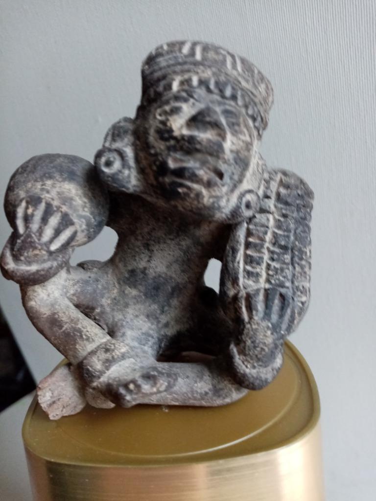 Maya beeldje met UFO hoofd., Antiek en Kunst, Ophalen