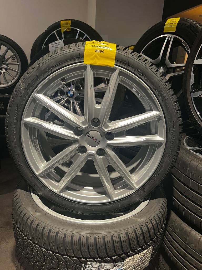 Kit neuf jantes Dezent 18” 5x114.3 + pneus Hankook, Ophalen, 18 inch, Gebruikt, -