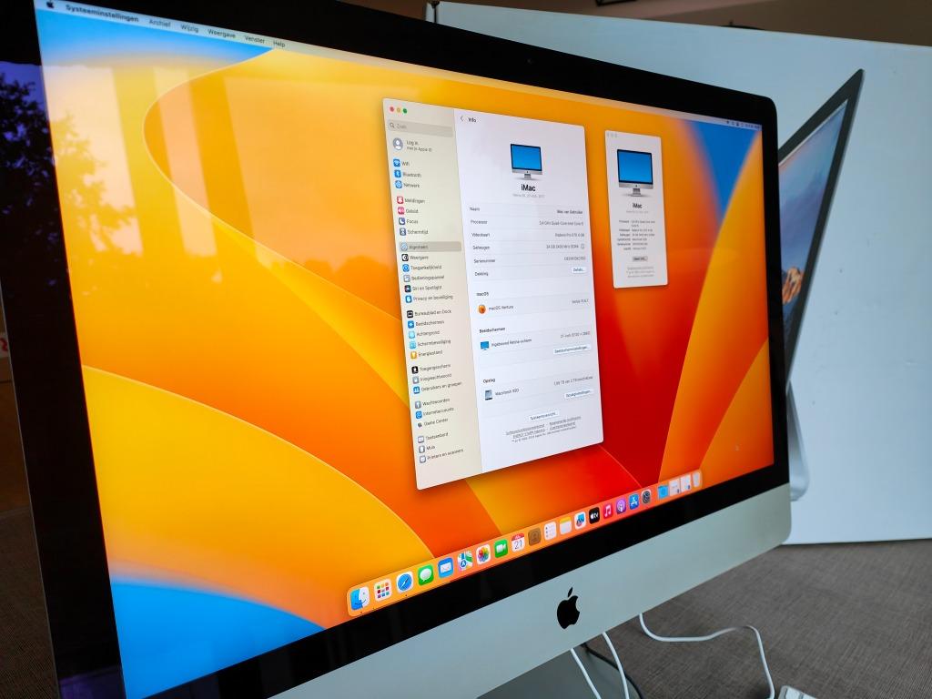 Apple iMac 27 pouces Retina, i5, SSD 2 To 24 Go DDR4 en parf, Enlèvement ou Envoi, SSD, Reconditionné, IMac