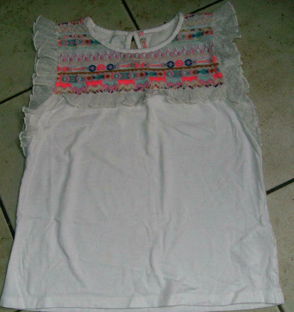 wit bloesje met borduursel mt 140 billieblush, Billieblush, Enlèvement ou Envoi, Chemise ou À manches longues, Utilisé
