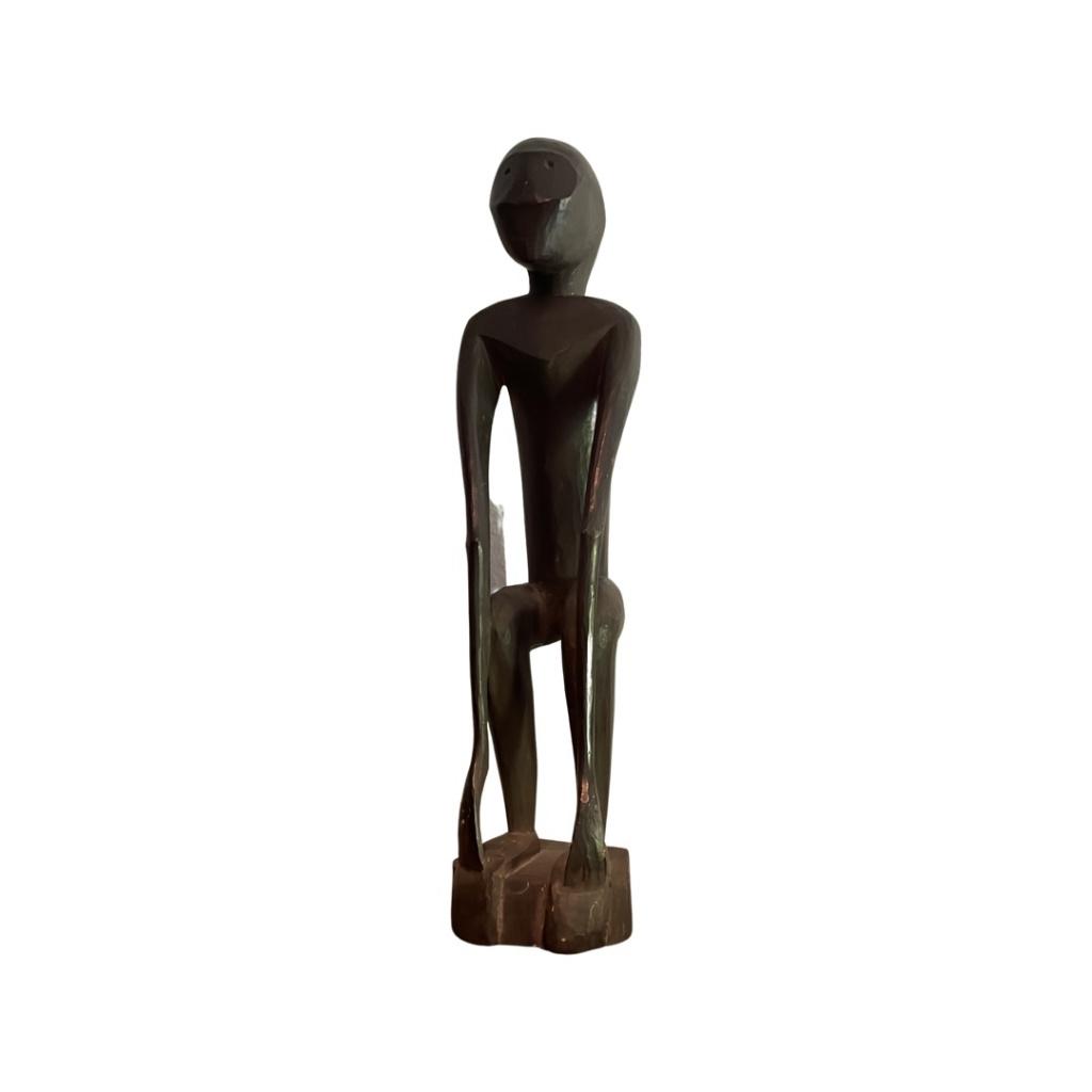 Imposant zwart houten beeld - Oceanische kunst - Filipijnen, Antiek en Kunst, Kunst | Beelden en Houtsnijwerken, Ophalen of Verzenden