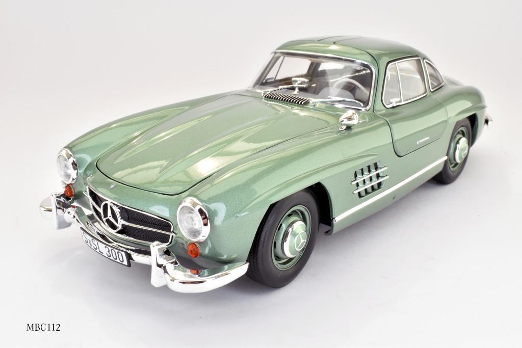 1/18 Mercedes 300 SL 1954 - groen - Norev, Ophalen of Verzenden, Zo goed als nieuw, Auto, Norev
