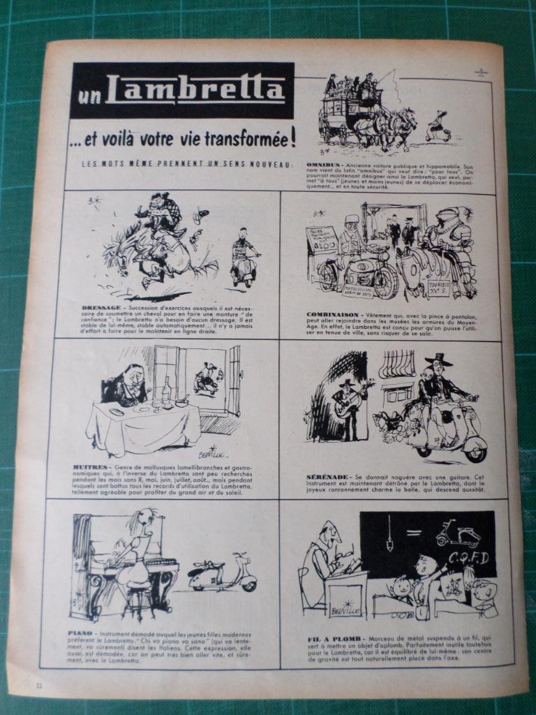 Lambretta - publicité papier - 1957, Ophalen of Verzenden, Gebruikt, Overige typen