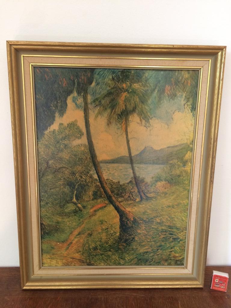 Charles Laval Paysage de la Martinique 1887 tableau ancien, Enlèvement ou Envoi, Utilisé, Moins de 50 cm, Peinture