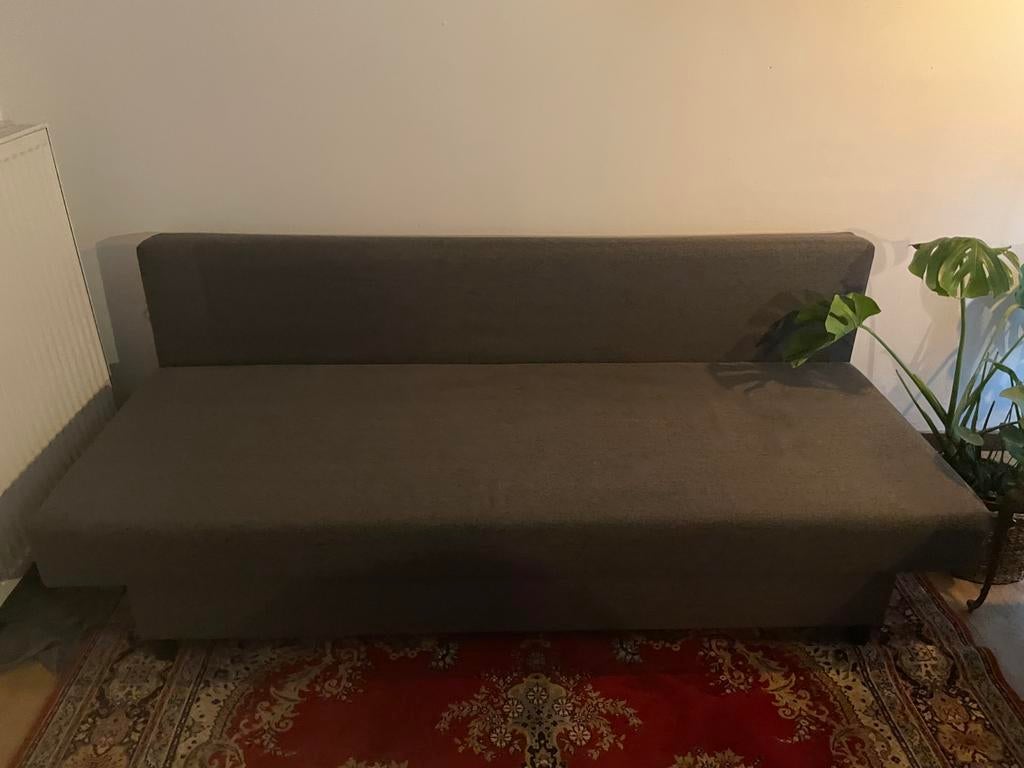Canapé-lit, Gris, 140 cm, Enlèvement, Utilisé