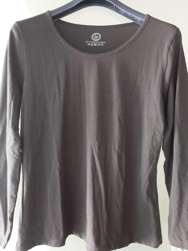Zwarte t-shirt lange mouw XXL, Verzenden, Zo goed als nieuw, Zwart, Shirt of Top