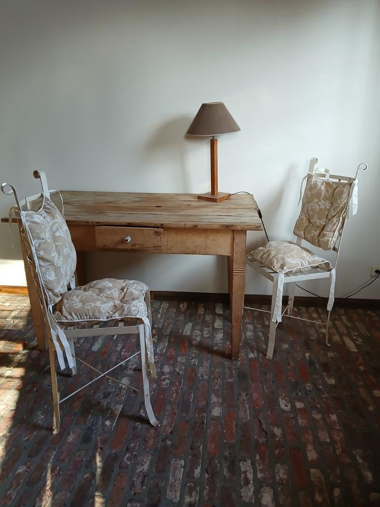 Chaise en fer forgé, beige, Enlèvement