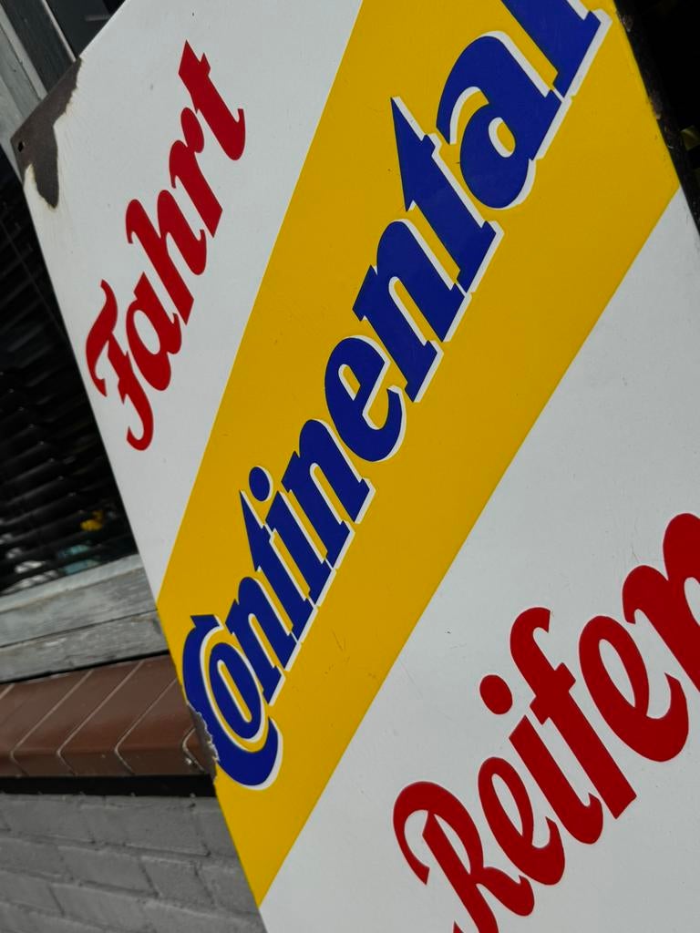 Panneau d'affichage en émail Continental, Antiquités & Art, Enlèvement