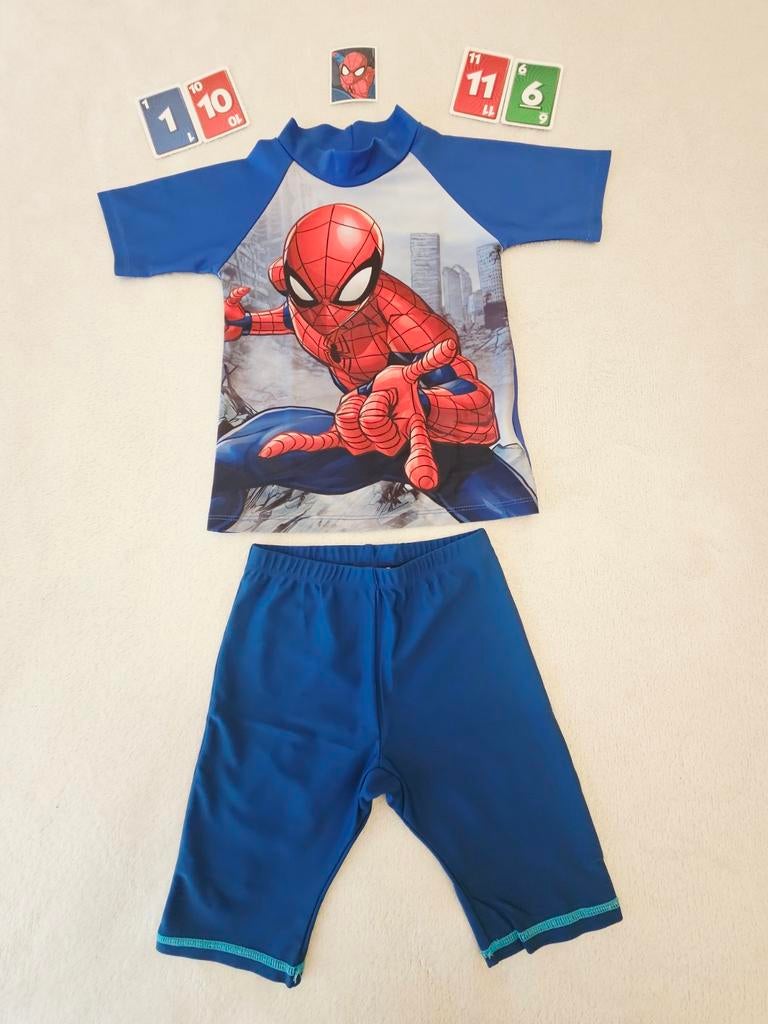 Spiderman zwemset (zwemshirt 110-116 + zwembroek 98-104), Kinderen en Baby's, Kinderkleding | Kinder-zwemkleding, Gebruikt, Maat 98