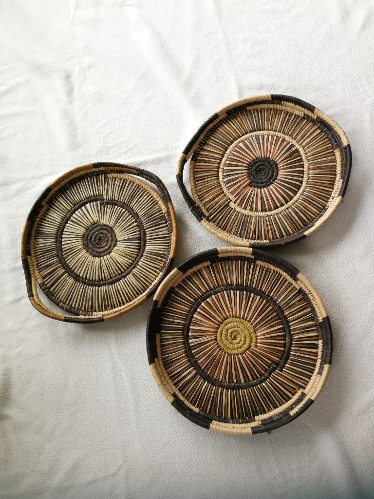 Raffia schalen Congo, Ophalen of Verzenden