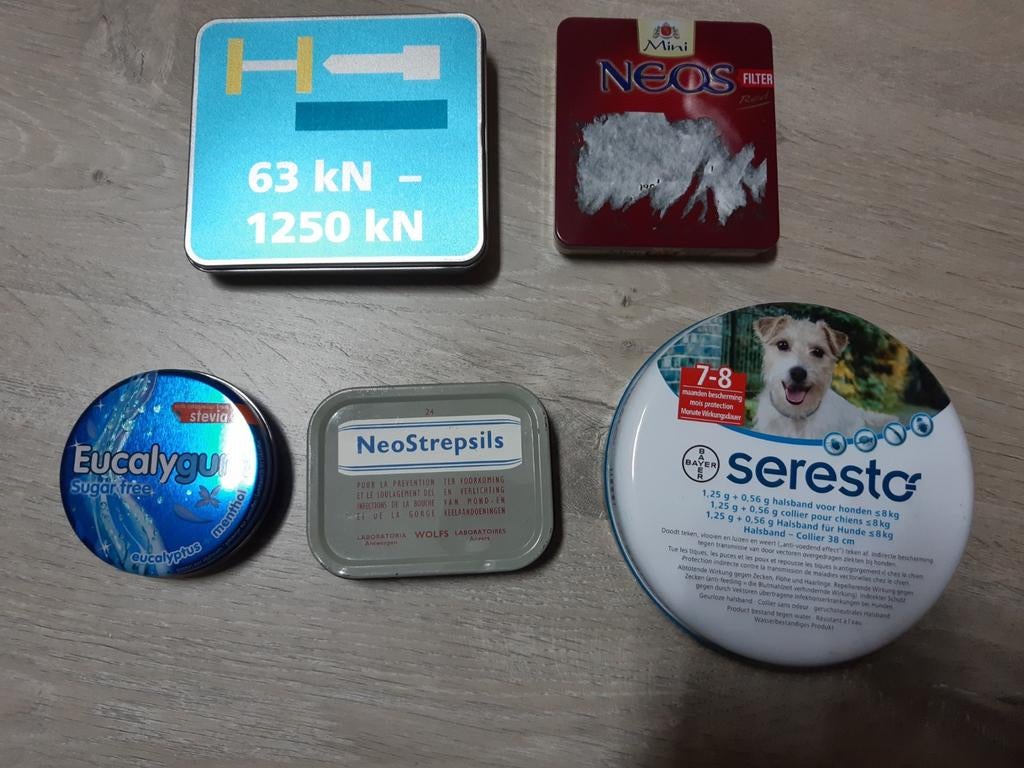 5 kleine blikken doosjes , tussen 6 en 12cm , niet-voeding, Ophalen of Verzenden, Overige, Overige merken