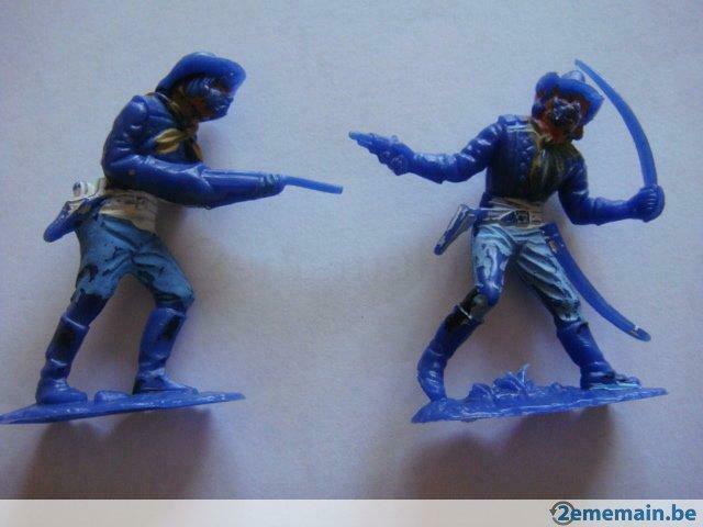 2 Figurines soldats Yankees . Plastique. "Vintage N°2"., Enlèvement ou Envoi, Utilisé