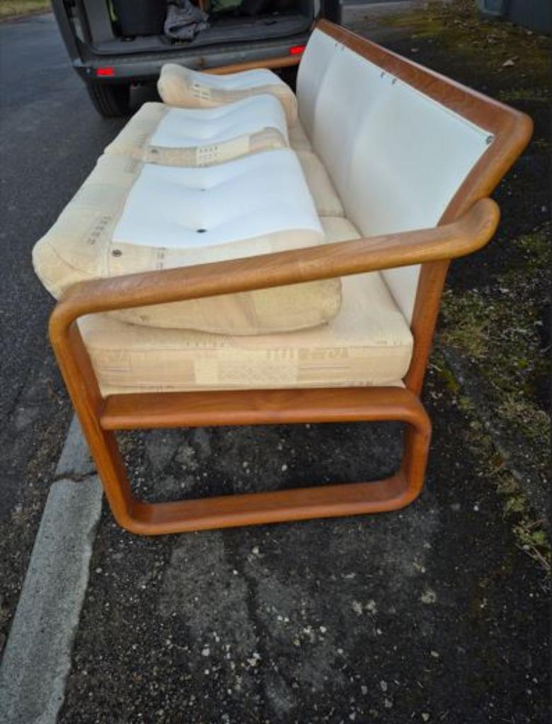 vintage teak sofa + sofa + 70er, Verzamelen, Retro, Huis en Inrichting, Ophalen
