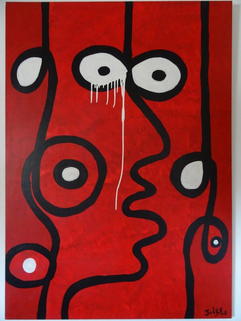 Immense tableau abstrait graffiti art style Jules08 100x140, Enlèvement ou Envoi