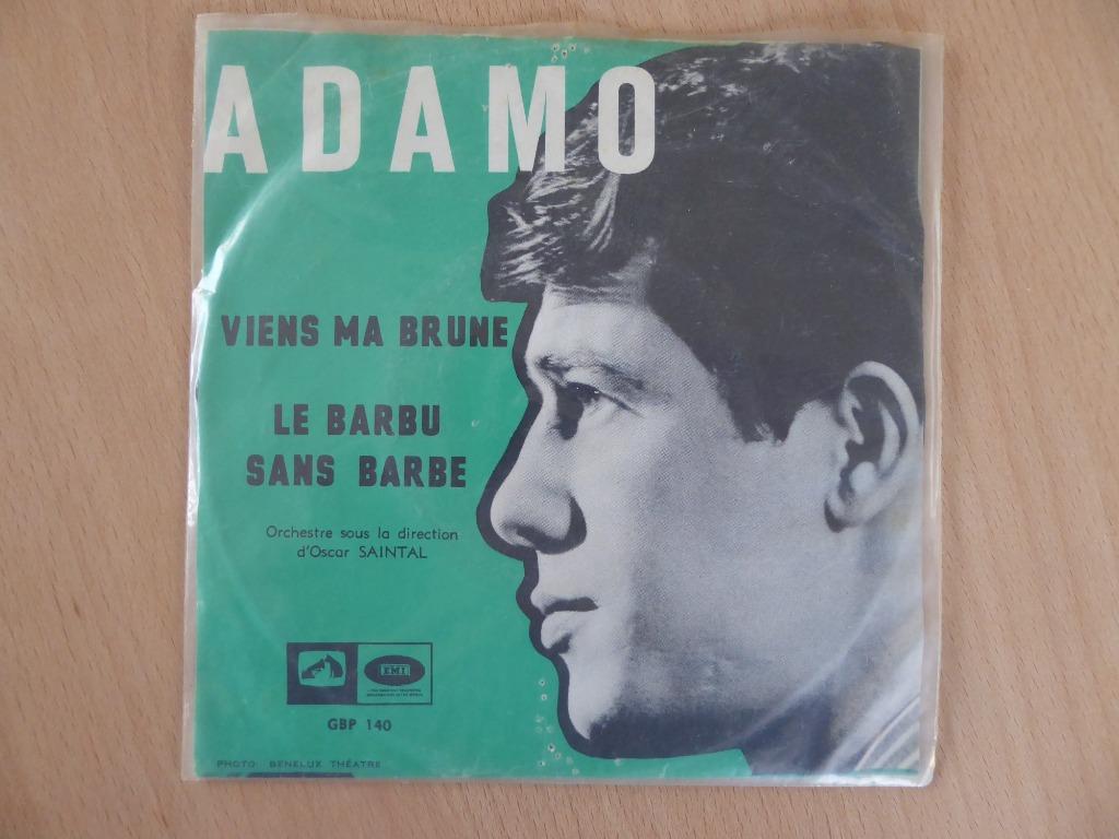 ADAMO : VIENS MA BRUNE/LE BARBU SANS BARBE(7" SINGLE), 7 inch, Single, Ophalen of Verzenden, Zo goed als nieuw