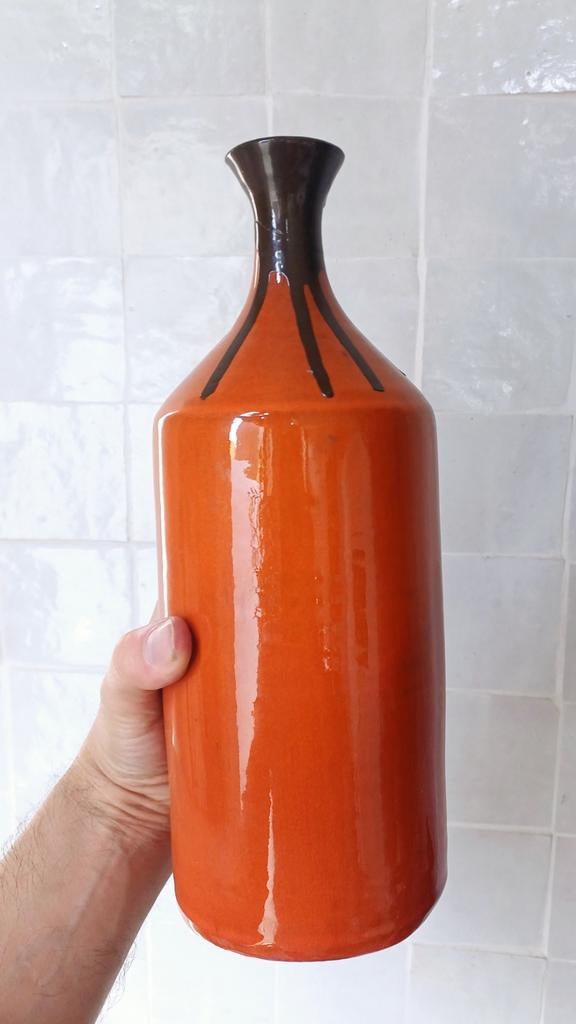 Vase orange vintage, Enlèvement ou Envoi, Comme neuf, Rouge
