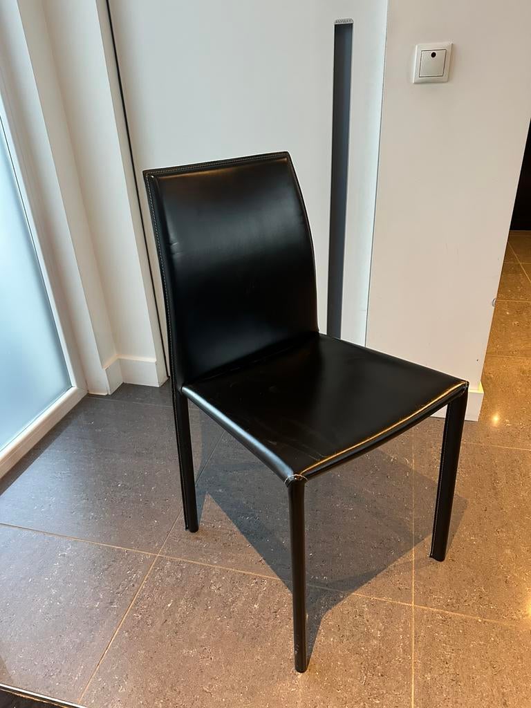 Lots de 6 chaises modernes en cuir., Contemporain, Enlèvement, Cuir, Noir