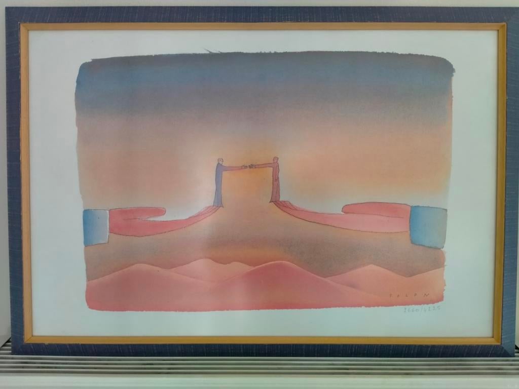 Litho Jean -Michel Folon ., Antiek en Kunst, Ophalen