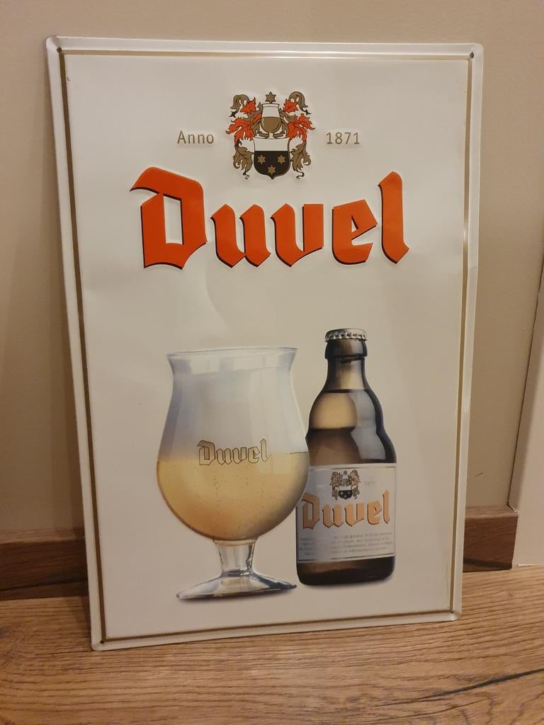 Panneau d'affichage en métal - Duvel -, Enlèvement ou Envoi, Utilisé, Panneau, Plaque ou Plaquette publicitaire, Duvel