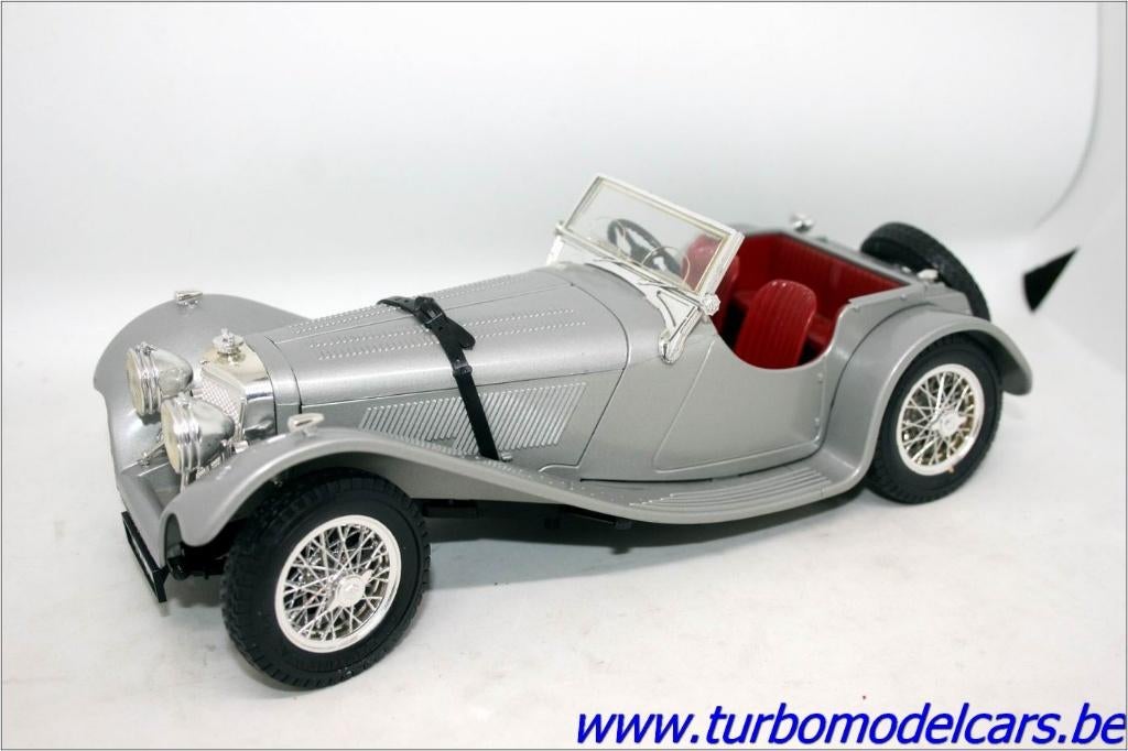 Jaguar SS 100 1937 1/18 Burago, Ophalen of Verzenden, Zo goed als nieuw, Auto, Burago