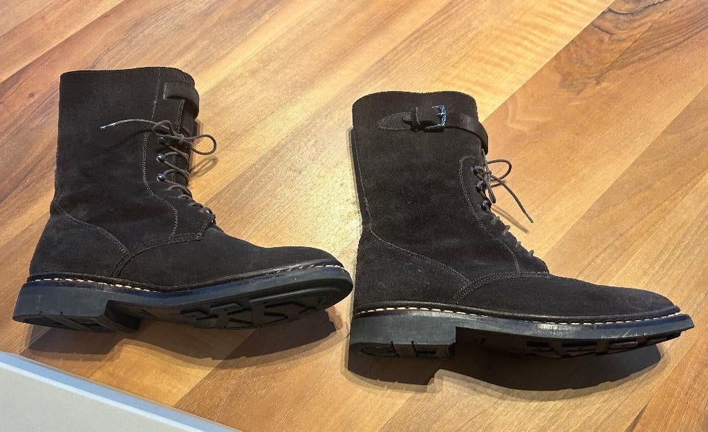 Bottes en velours marron HESCHUNG 6,5 = 39,5/40, Enlèvement ou Envoi, Porté, Brun, Boots et Botinnes