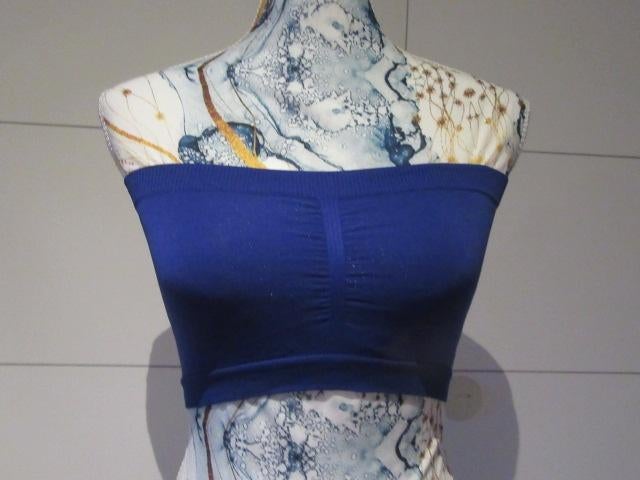 Blauwe bandeau - dames topje, Enlèvement ou Envoi, Bleu, Sans manches