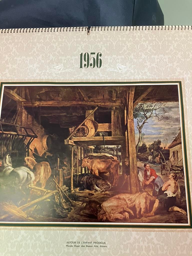 Oude rubens kalender 1956., Ophalen of Verzenden, Jaarkalender, Gebruikt
