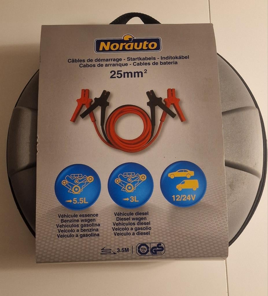 startkabels Norauto nieuw 3,5m 25mm2 voor diesel en benzine, Ophalen of Verzenden
