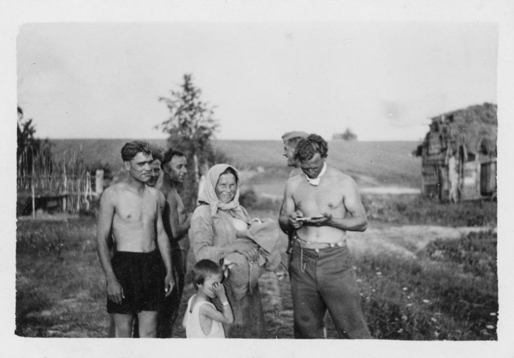 photo orig. - Soldats Wehrmacht avec population Russe WW2, Envoi, Armée de terre, Photo ou Poster