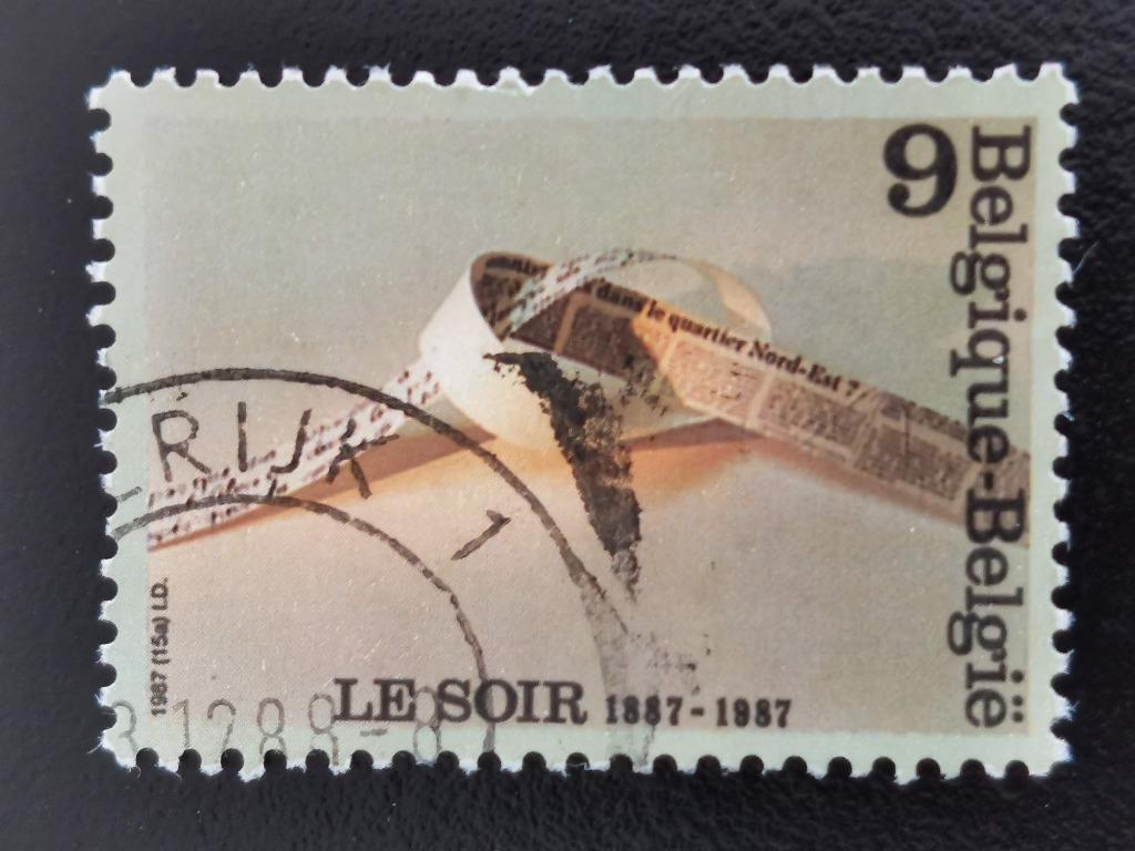 Belgique 1987 - médias - journaux - Le Soir, Enlèvement ou Envoi, Affranchi
