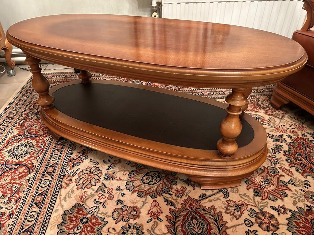 Salontafel hout, Huis en Inrichting, Tafels | Salontafels, Ophalen, Zo goed als nieuw, Ovaal