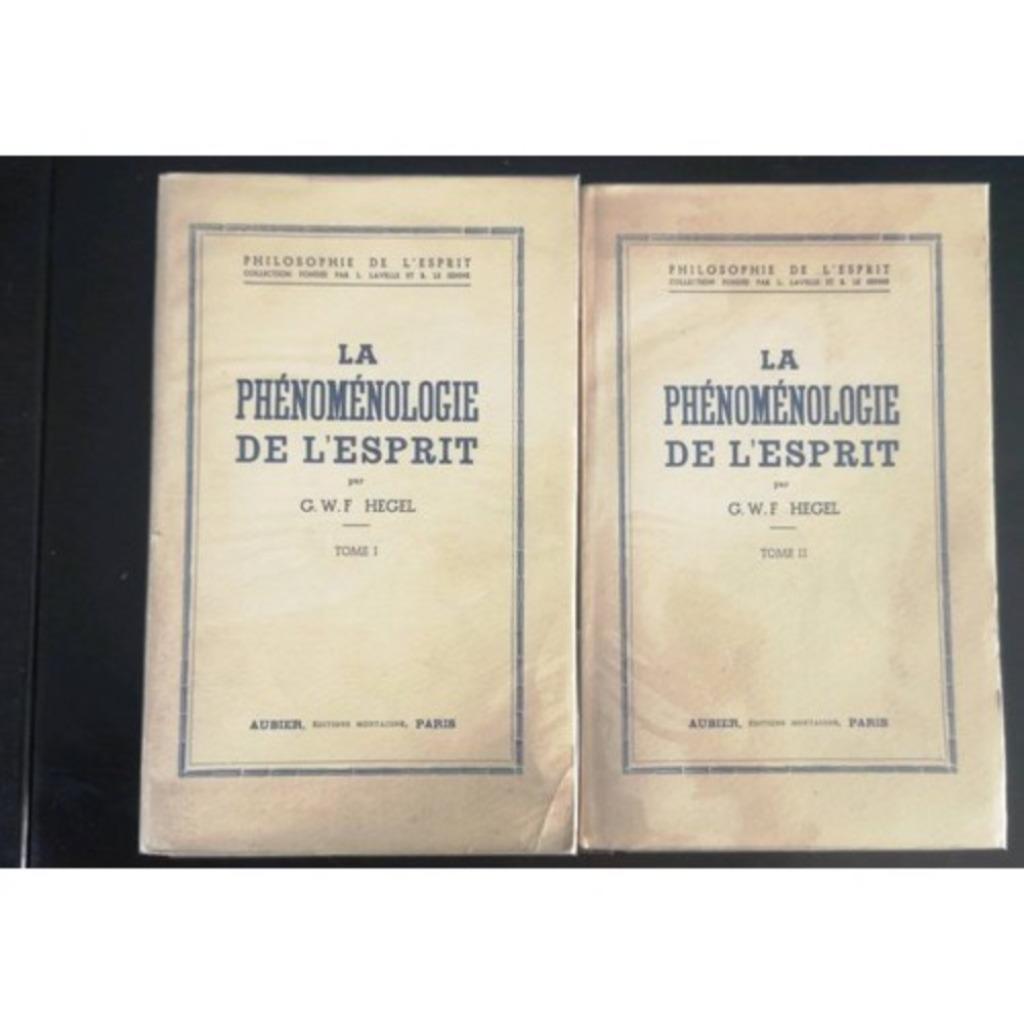 La phénoménologie de l'esprit - G.W.F Hegel, tomes 1 et 2, Envoi, HEGEL