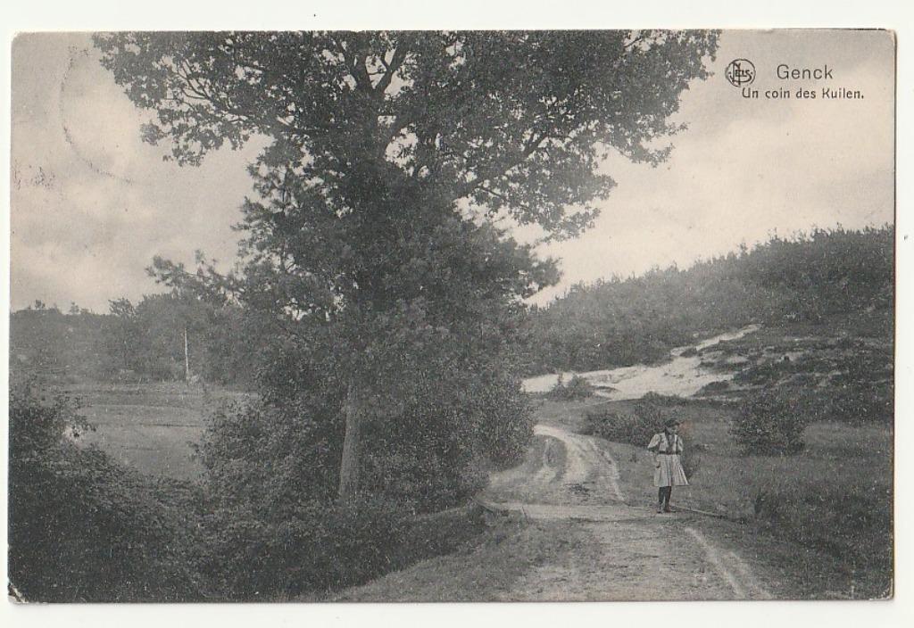 Genck Un coin des Kuilen ( met vrouw of meisje)  1912, Verzamelen, Postkaarten | België, Ophalen of Verzenden, Voor 1920, Gelopen