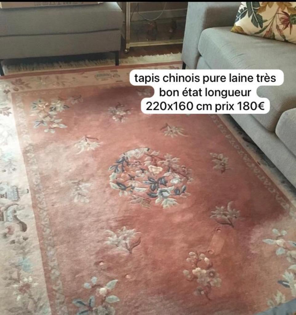 tapis chinois pure laine, Enlèvement