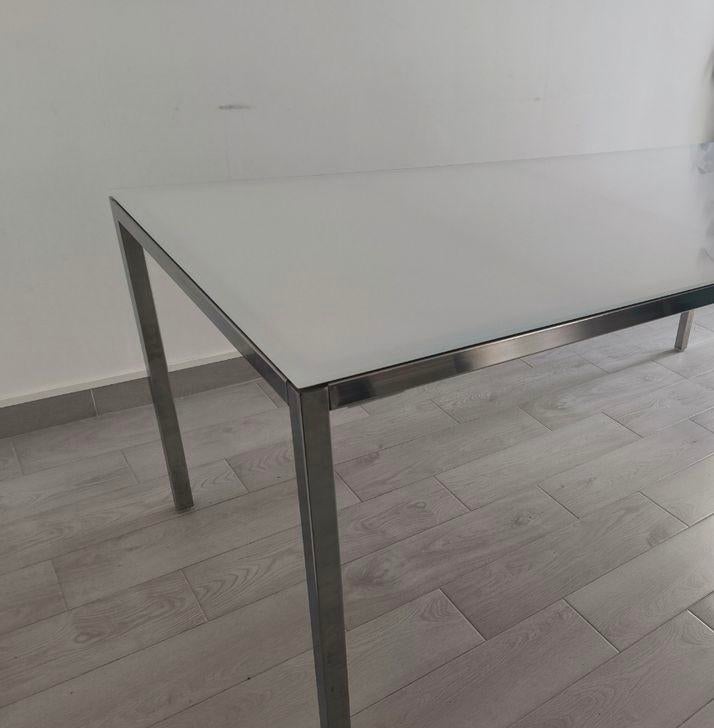 Table IKEA TORSBY 180x85x75cm - pieds metal et verre trempé, Ophalen, Gebruikt
