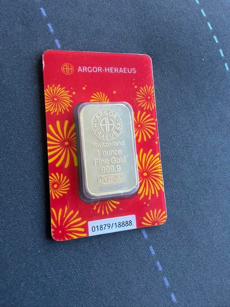 Lingot d'or Argor Heraeus 1oz édition 2025, Enlèvement ou Envoi, Or